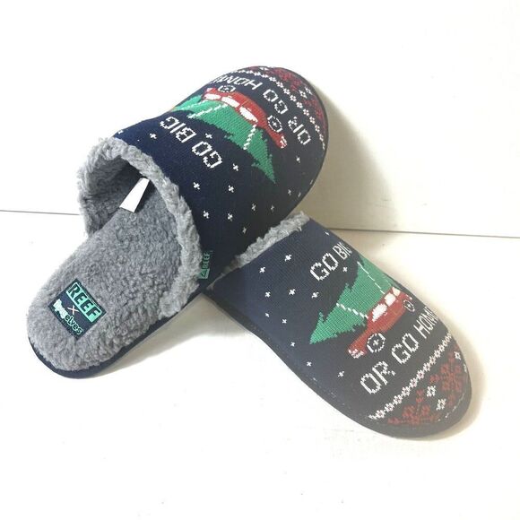 NEW REEF X TIPSY ELVES Mens Go Big Or Go Home Slippers Size 9 (M) SLIP ON CI5834 - Picture 2 of 6
